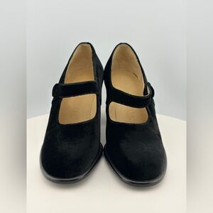 MIU MIU Classic Silk Velvet Black Mary Jane Shoes